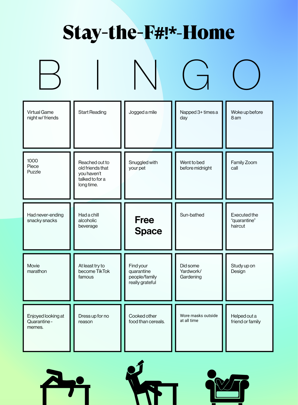 You as a persuader – Stay-the-F***-Home Bingo